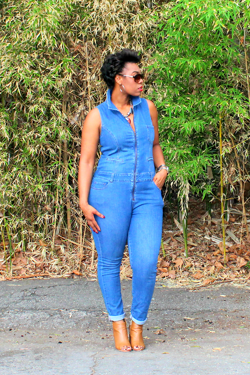michael kors denim jumpsuit