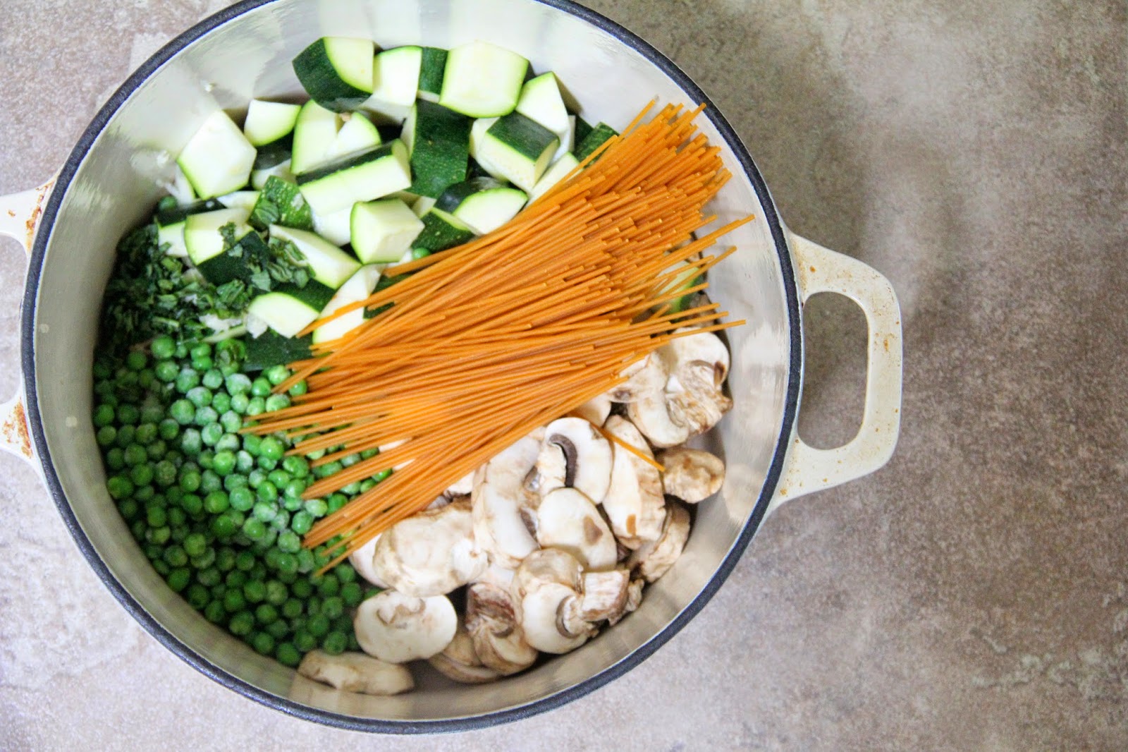 Dalia's Delights One Pot Zucchini Mushroom Pasta