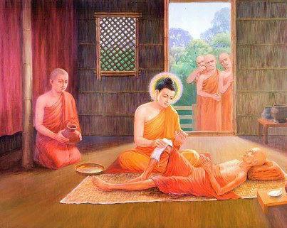 Buddha Quotes Online: Lord Buddha Helping the Patient in his home