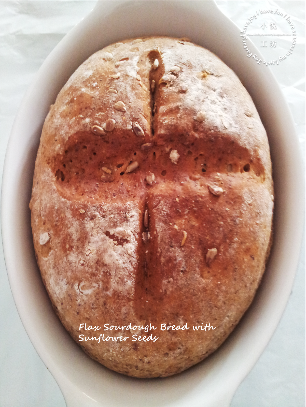 No Knead Flax Sourdough Bread