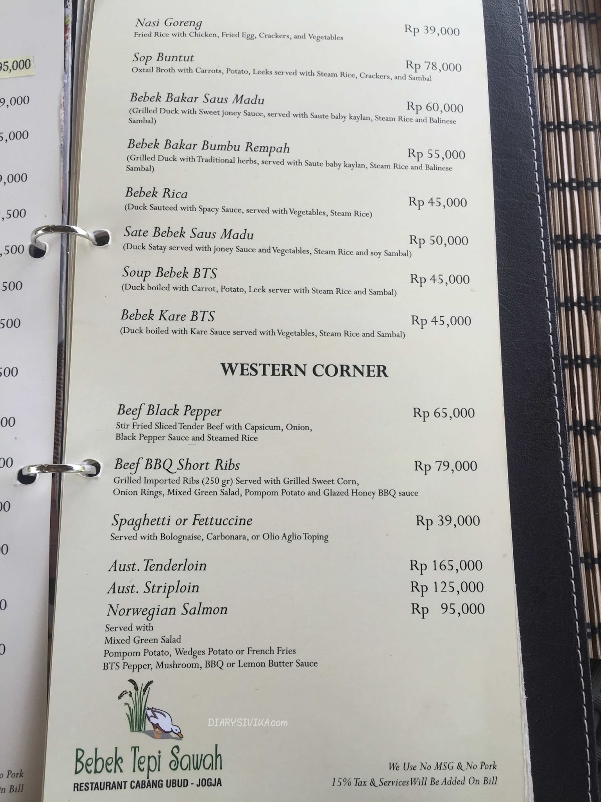 Bebek Tepi Sawah Ubud, Jogja DiarySivika Food, Travel and Lifestyle