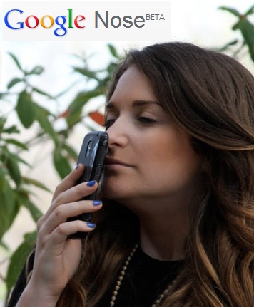 Google Nose Image of woman using Google nose
