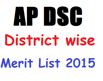 AP DSC District wise Result - Merit List