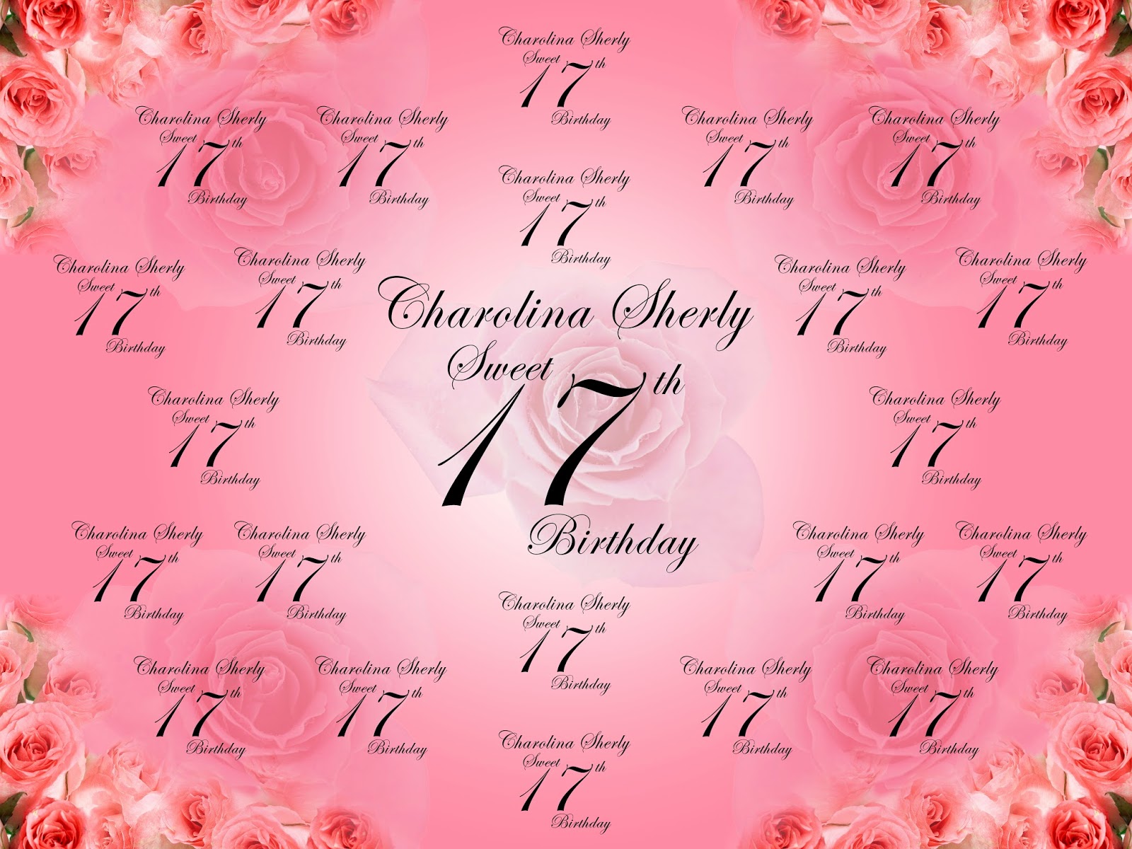 charolina sherly 17th birthday backdrop noni fifi graphic design