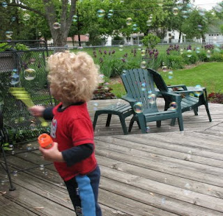 blowing bubbles