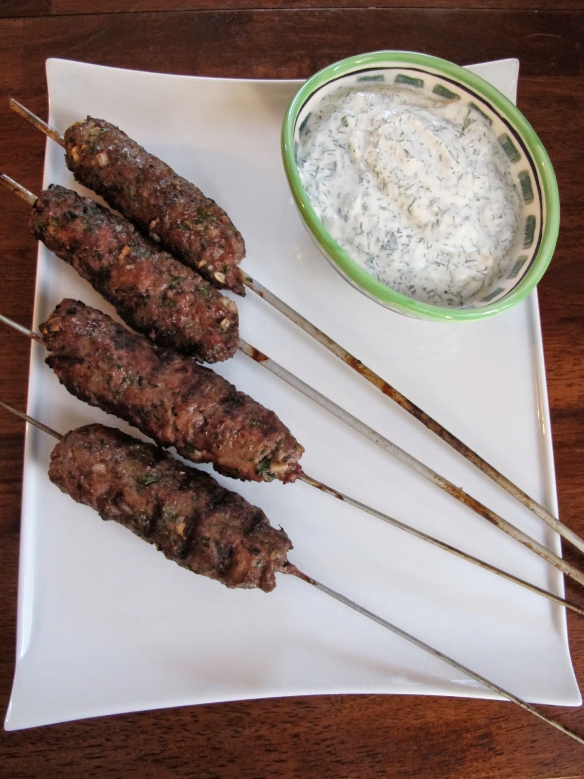 Kitchen Sink Diaries Lamb Beef Kofta with Yogurt Sauce