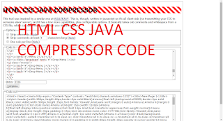 HTML CSS JAVA COMPRESSOR CODE