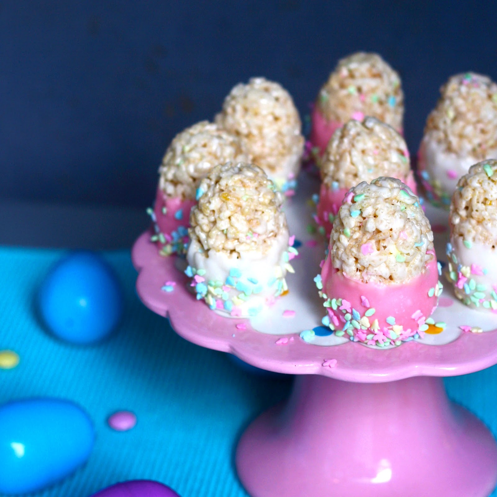 Chocolate Therapy Chocolate Dipped Easter Egg Rice Krispie Treats
