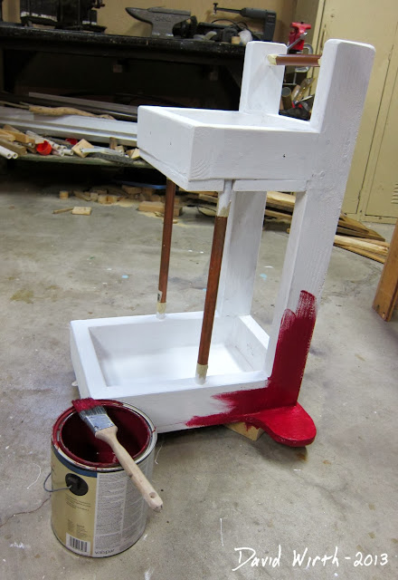 painting a utility cart for the shop, garage