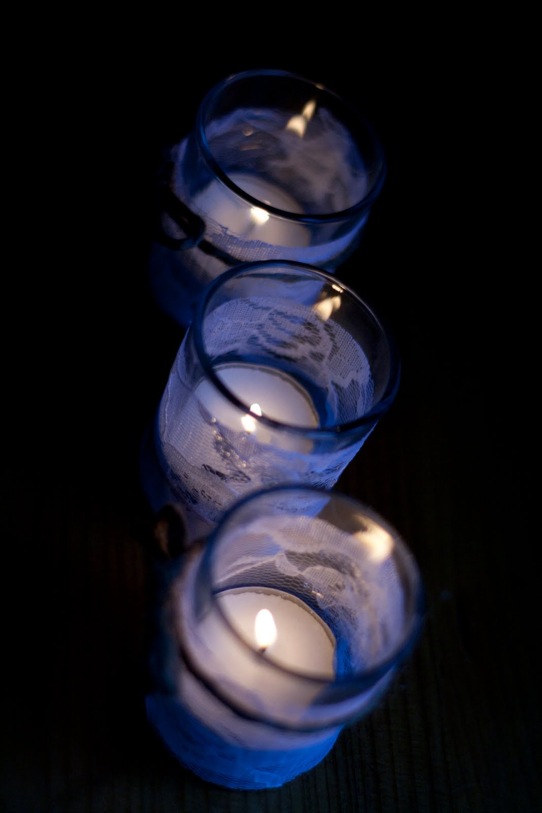 Rustic, Romantic Lace, Satin and Twine Candle Holders Weddingbee