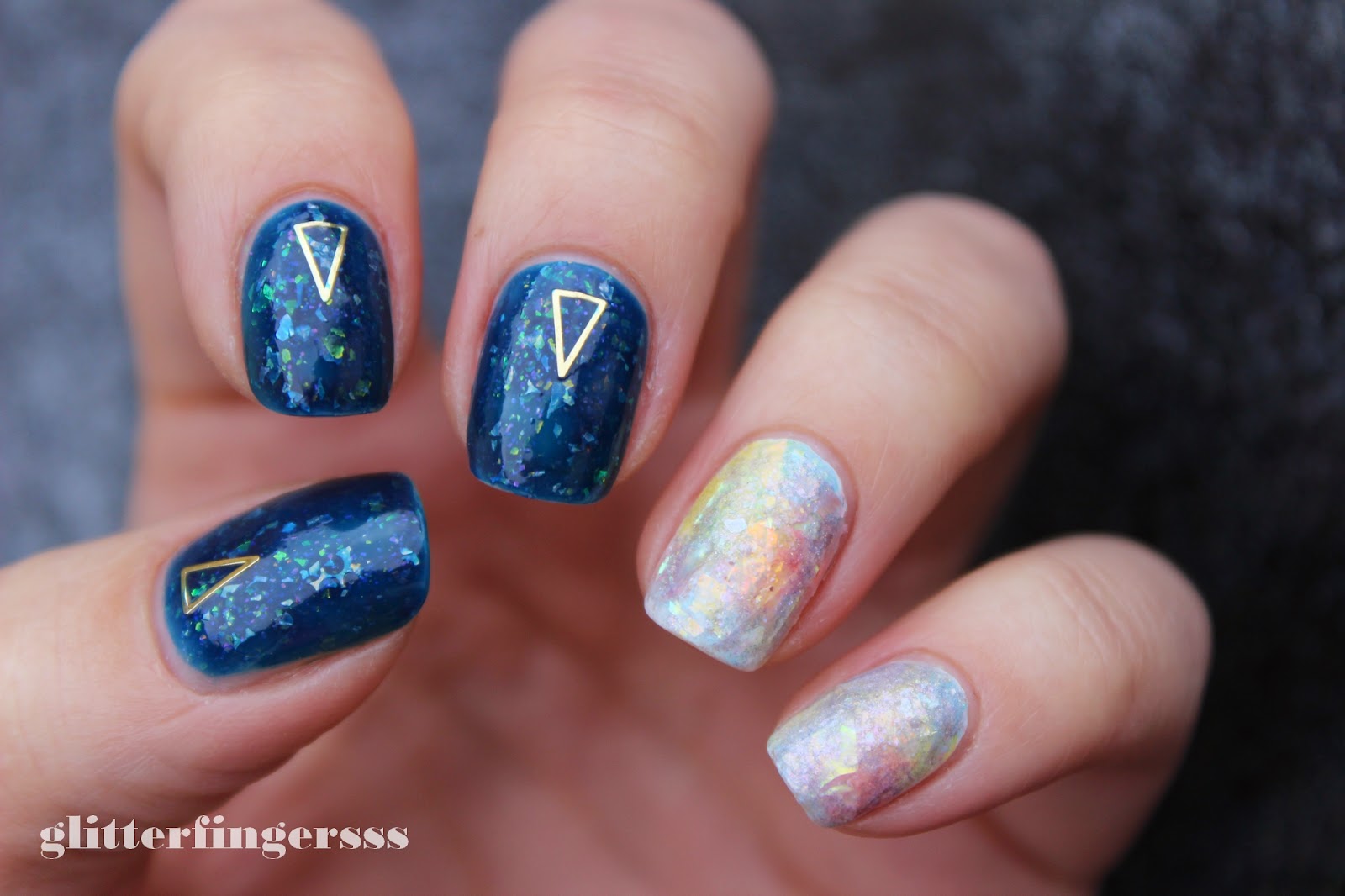 TUTORIAL Opal nails Glitterfingersss in english
