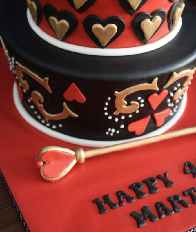 Sandy's Cakes Martine's Queen of Hearts Cake for her 40th