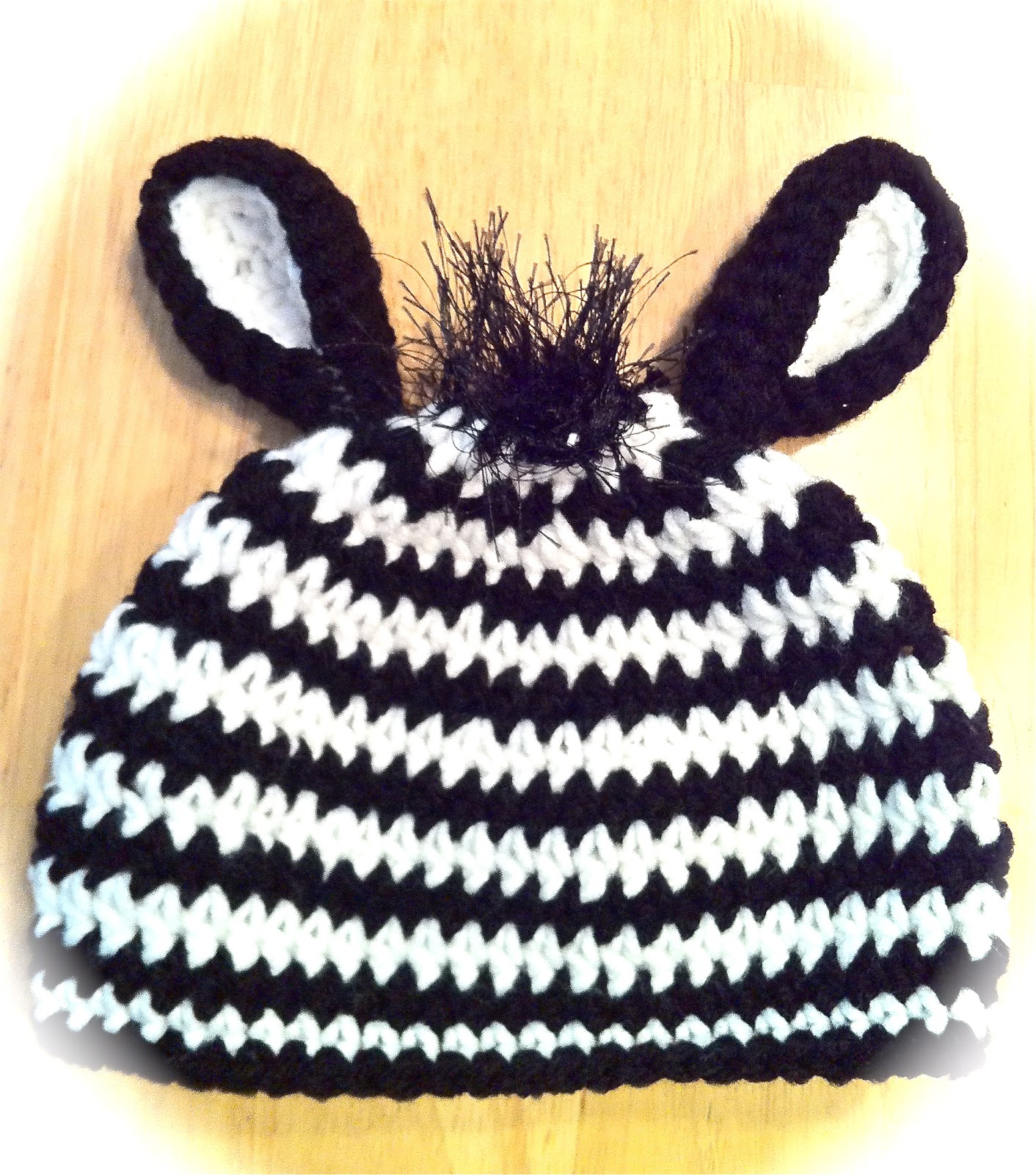 everyday donna Crocheted Zebra Hat for Baby Benjamin