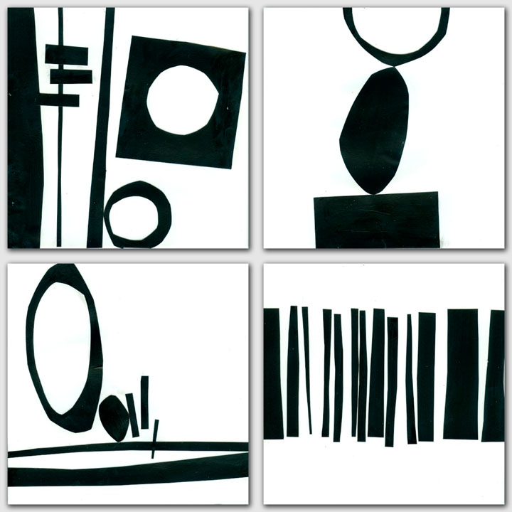black and white shape collage black and white shape collage