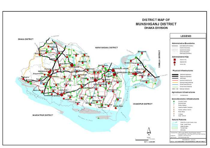 Map Of Munshiganj District Maps Of Bangladesh: Munshiganj District