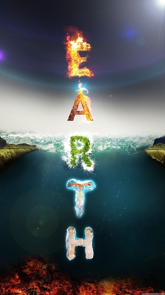 Earth Elements Typography  Android Best Wallpaper