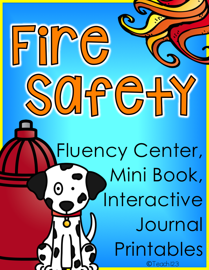 Fire Prevention Week Fire Safety Lesson fluency, mini book, and