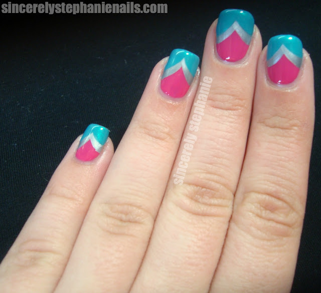 fishtail chevron nail art