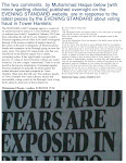 Muhammad Haque comments on EVENING STANDARD  reports on Tower Hamlets Council's vote fraud