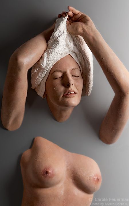 carole feuerman esculturas hiper-realistas mulheres nuas molhadinhas banho
