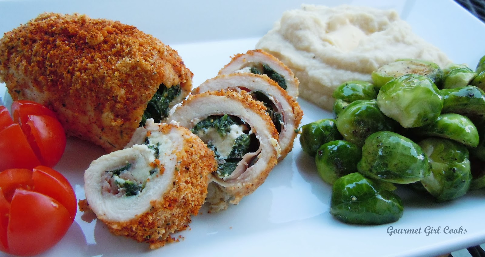 Gourmet Girl Cooks Chicken Cutlets Stuffed w/ Spinach, Prosciutto and