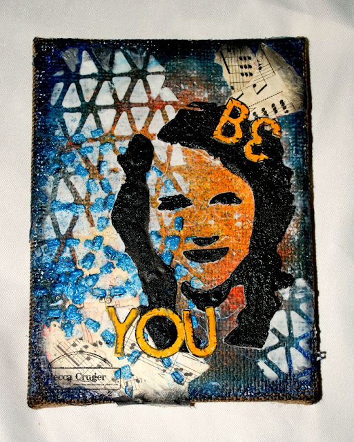 Mixed Media Canvas with stencils
