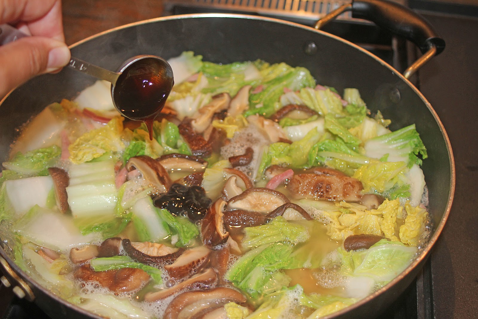 The Grub Files Cooking with Camissonia Braised Napa Cabbage with
