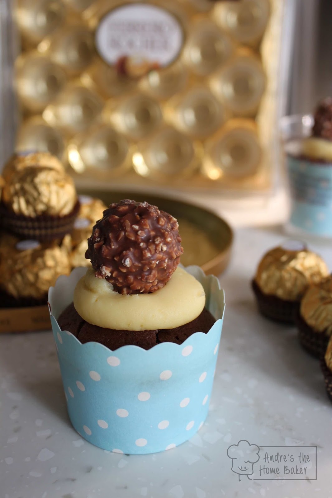 ♥ Chocolate Hazelnut Brownie with Cream Cheese & Ferrero Rocher Topping