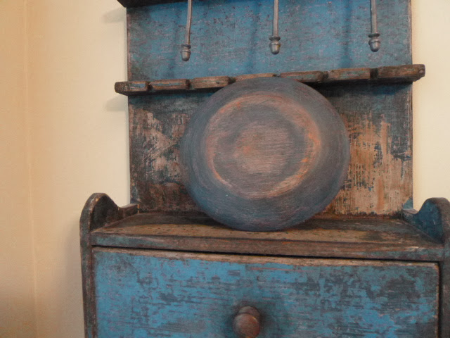 Small Blue Wood Bowl