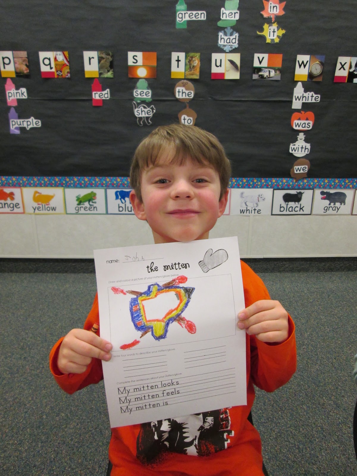 and wrote describing words and wrote describing words