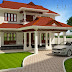 Sloped roof Kerala style house