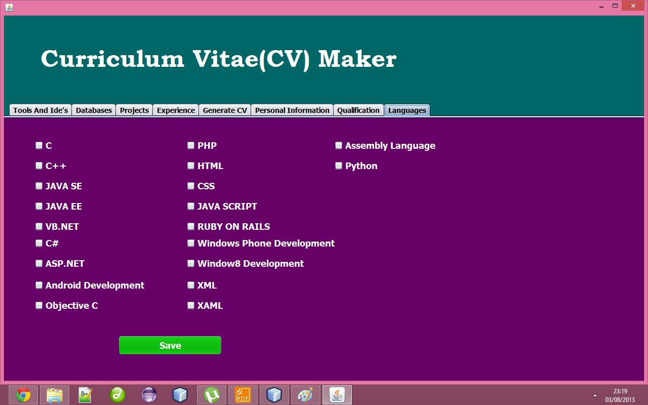 cv generator project in java achaz cleon blog