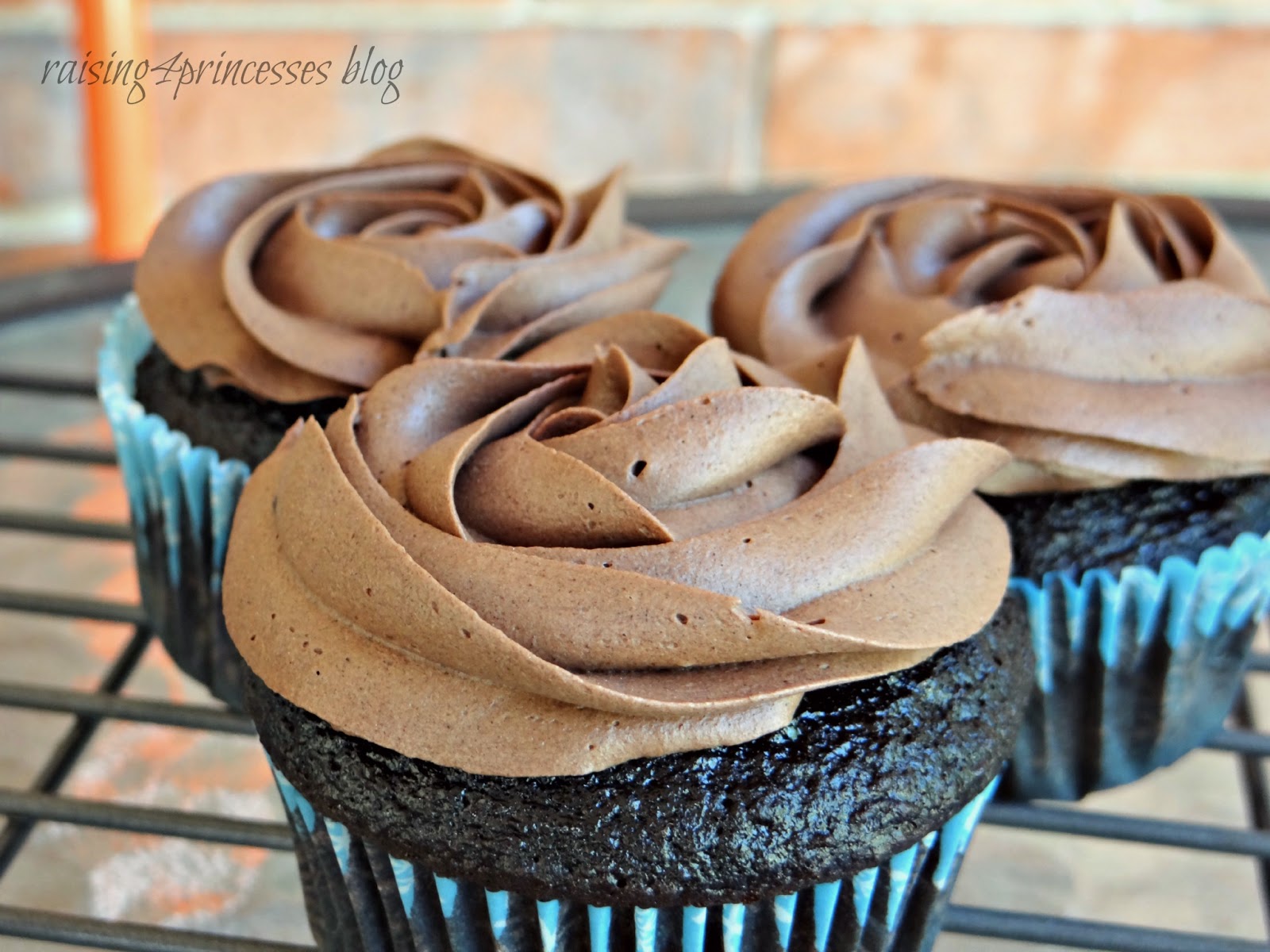 Raising 4 Princesses whipped chocolate frosting....2 ingredients