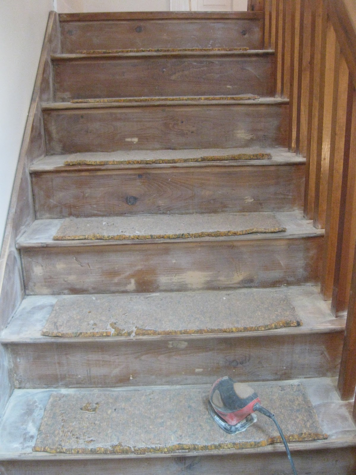 Of Sage and Sepia The Stair DIY The Sanding (Almost as scary as The