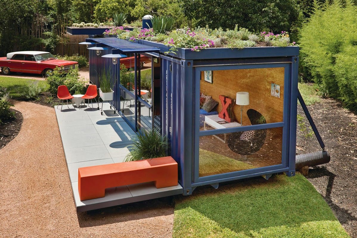 backyard landscaping Houses Made from Shipping Containers