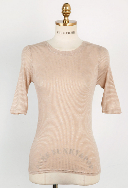 [Chuu] Ribbed Elbow Sleeve Top KSTYLICK Latest Korean Fashion K