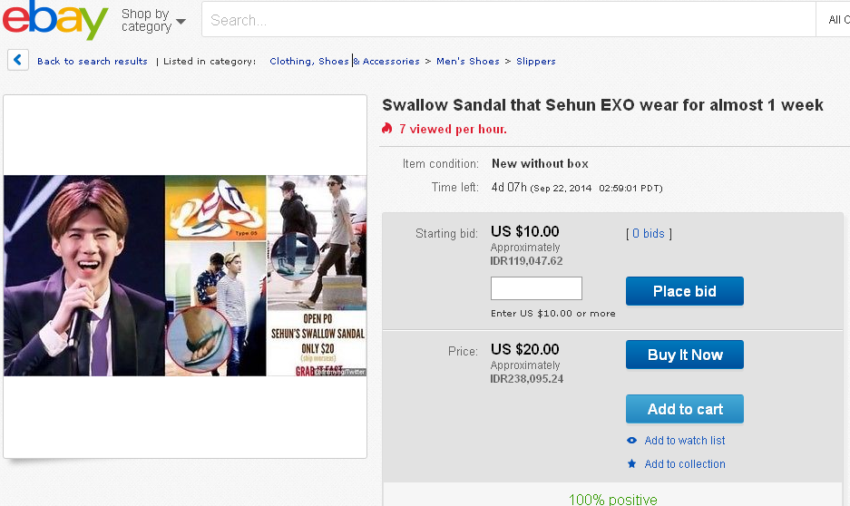 Sendal swallow harganya USD 20 berkat Sehun EXO ! | wisbenbae