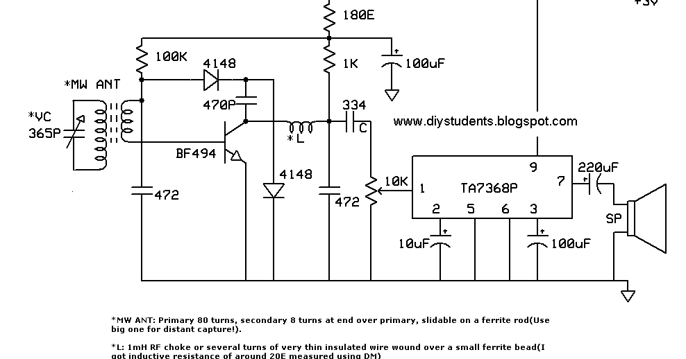 DIY Students: Simple AM Radio Receiver Circuit Diagram
