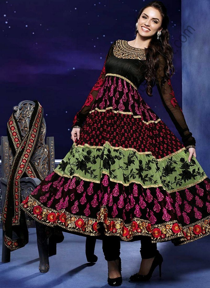 anarkali dress with belt