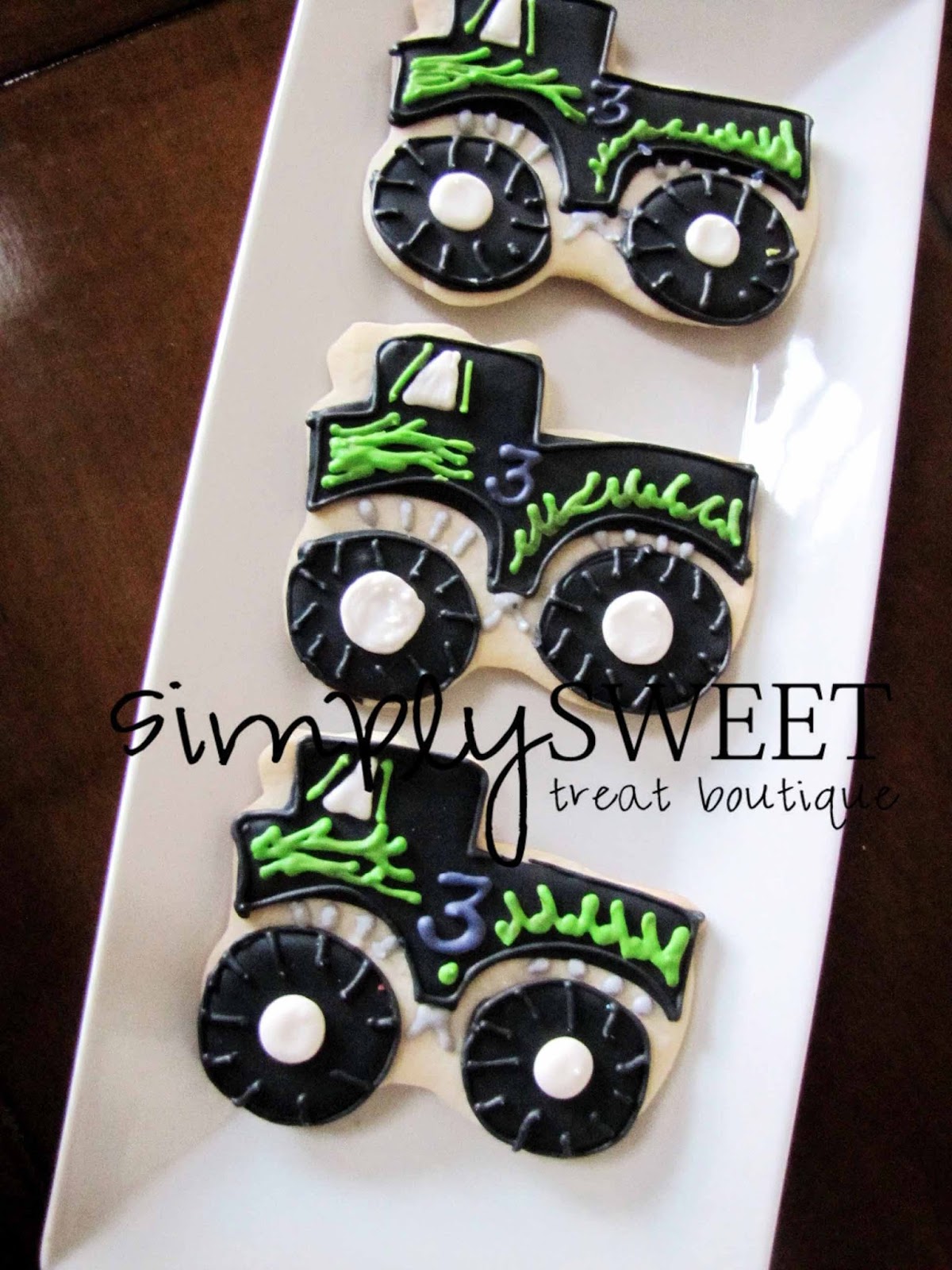 Monster Truck Decorated Cookies
