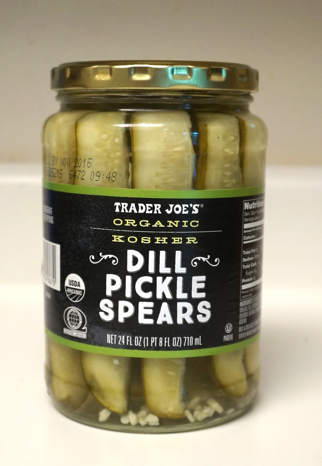 Exploring Trader Joe's: Trader Joe's Organic Kosher Dill Pickle Spears