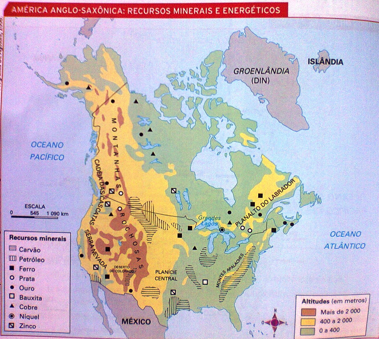 mapa da america do norte