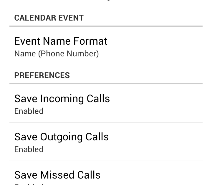 call log format