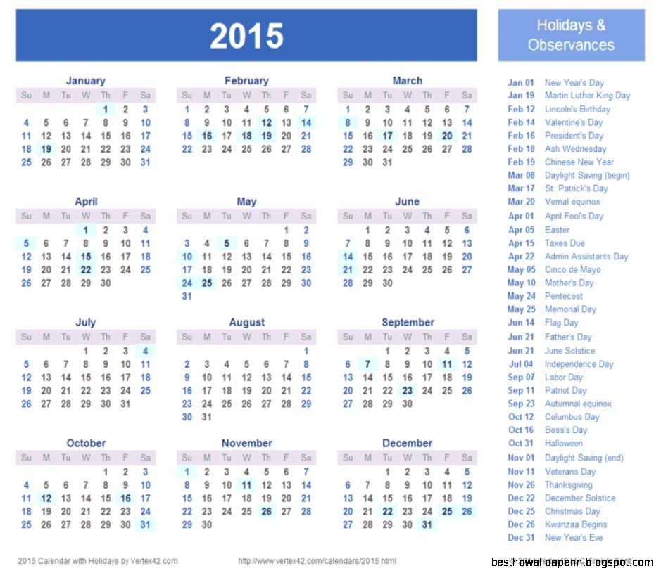 2015 Calendar 2015 Calendar