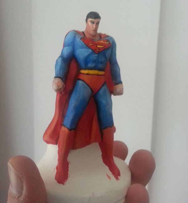 peinture superman platre moulage