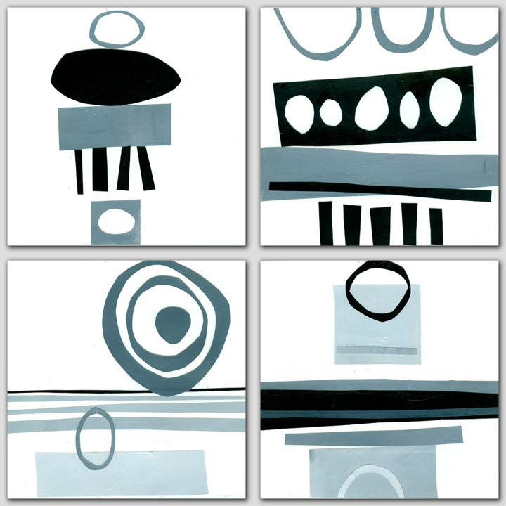 black and white shape collage black and white shape collage