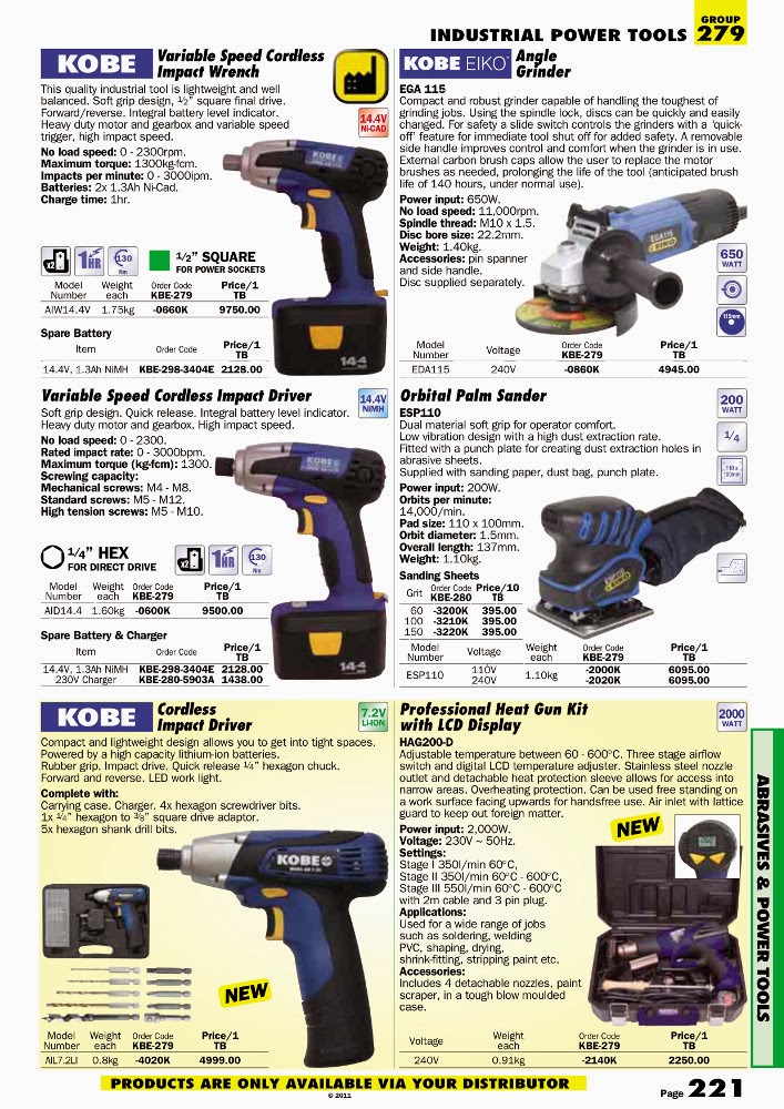 แค็ตตาล็อก KOBE สินค้าเครื่องมือช่างยี่ห้อ KOBE หมวด INDUSTRIAL POWER