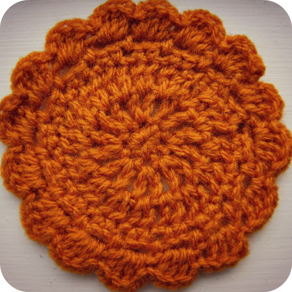 Orange Crochet Coasters PaisleyJade