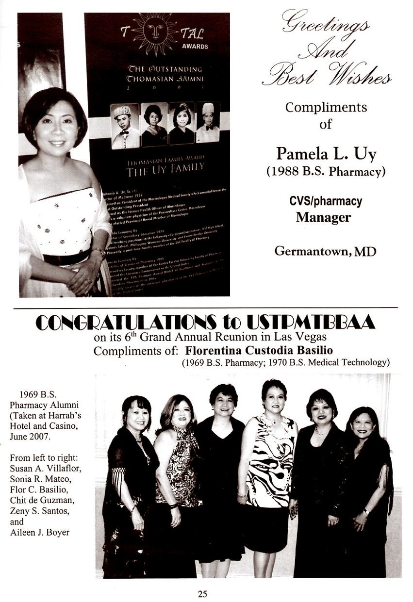 UNIVERSITY OF SANTO TOMAS GRAND ALUMNI Souvenir Program Ads Greetings