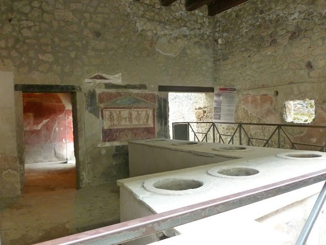 Ercolano, Herculineum lunch restaurant with fresco